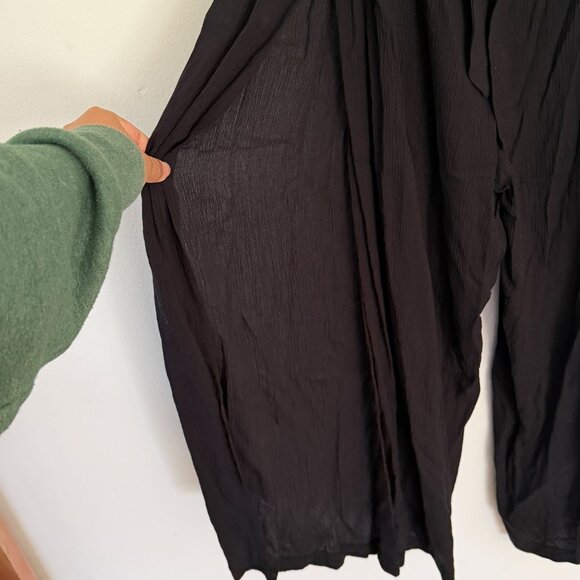 Becca by Rebecca Virtue / Black Crepe Strapless Tie Waist Jumpsuit L NWT - Picture 3 of 7